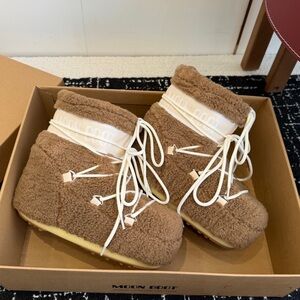 Moon Boot Brown and Cream Winter Boots